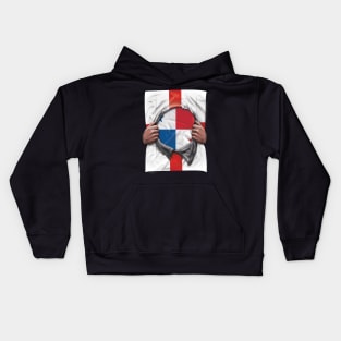 Panama Flag English Flag Ripped - Gift for Panamanian From Panama Kids Hoodie